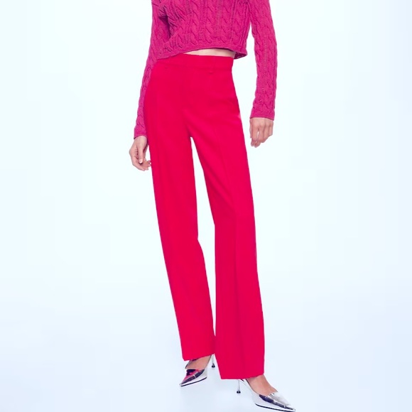 NWT. Straight pants. Fuchsia. - Picture 1 of 7